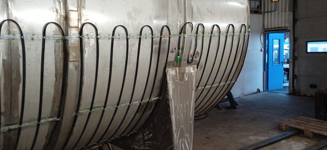 Монтаж греющего кабеля на Сепаратор разделения щелочи